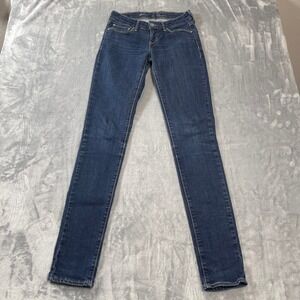 Levis Jeans Womens 25x31 Demi Curve Skinny Dark Wash Low Rise Stretch Denim